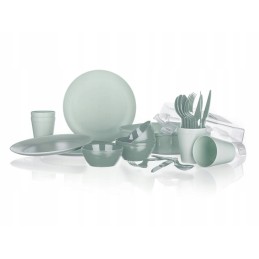 ✅ Kelioninis stovyklavimo rinkinys, 26 elementai, mėtų spalvos