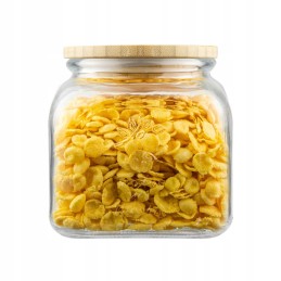 Stiklinis indelis 870ml su bambukiniu dangteliu maistui