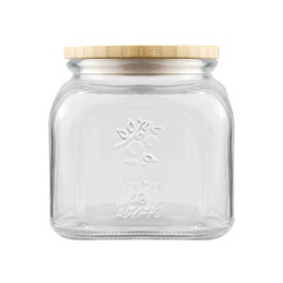 Stiklinis indelis 870ml su bambukiniu dangteliu maistui