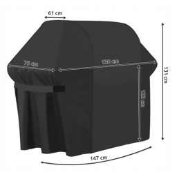 Dangtis dujinės anglies griliui, patvarus, 131 x 147 x 74, atsparus dangtelis