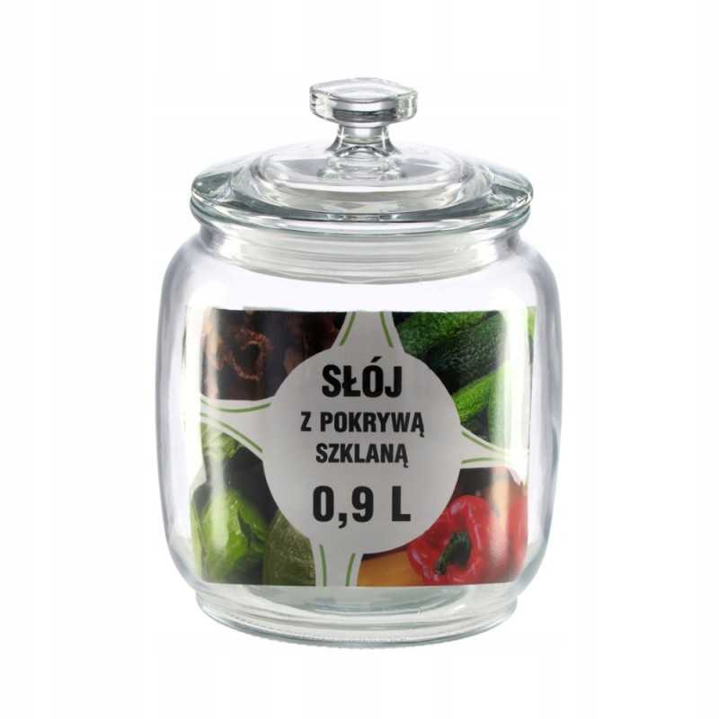 Maisto indas, indelis meduoliams, saldainiams, konservams, stiklinė, 0,9l