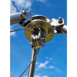 300cm kepsninės virvė, 210cm grandinėlė trikojo grotelėms, nerūdijančio plieno komplektas