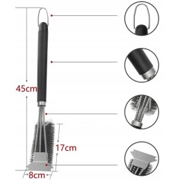 Vielinių grotelių šepetys, grotelių valymas, 41 cm, 2x teptuko maišelis
