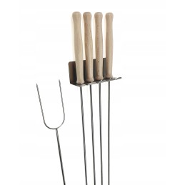 Wp šakės ugnies lazdos 4 vnt, nerūdijančio plieno rankena 115