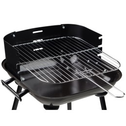 Sodo kepsninė, reguliuojamos grotelės, 33x33 cm, juoda, stabili, piknikas