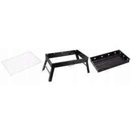 Turistinis grilis su anglimis, nešiojamas lagaminas, grotelės