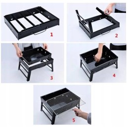 Turistinis grilis su anglimis, nešiojamas lagaminas, grotelės