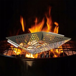 Krepšelis, lėkštė, grilio padėklas, perforuota keptuvė