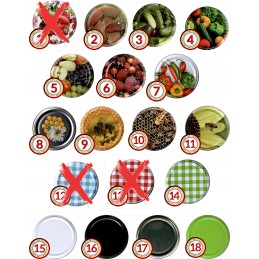 6x 0,9l 900ml stiklainis su spalvingu dangteliu