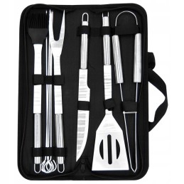 Indai kepsninės priedai dėkle / žnyplės mentelės šakutės peilių rinkinys 10 vnt.