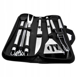 Indai kepsninės priedai dėkle / žnyplės mentelės šakutės peilių rinkinys 10 vnt.