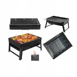 Nešiojama medžio anglies kepsninė, sulankstomas, ištraukiamas turistinis lagaminas