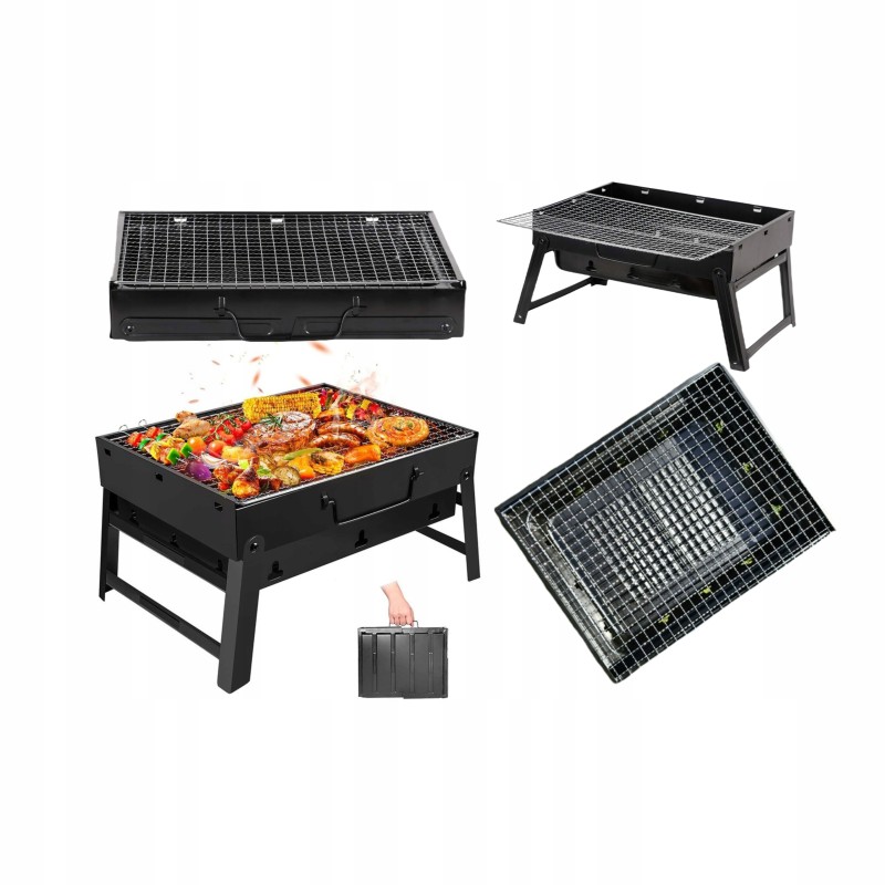 Nešiojama medžio anglies kepsninė, sulankstomas, ištraukiamas turistinis lagaminas