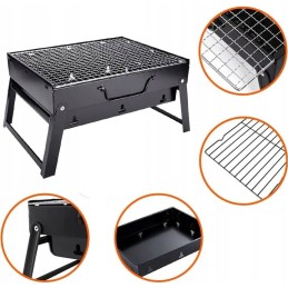 Nešiojama medžio anglies kepsninė, sulankstomas, ištraukiamas turistinis lagaminas