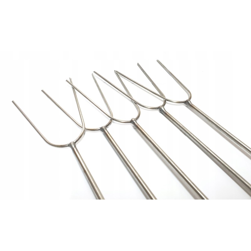 Nerūdijančio plieno grotelių šakės 120cm, 5 vnt. + pakaba