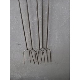 Nerūdijančio plieno grotelių šakės 120cm, 5 vnt. + pakaba