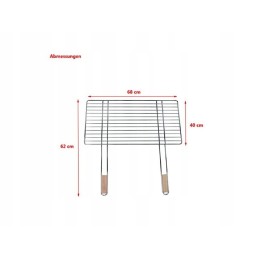 Grilio grotelės 68x40cm mg254