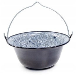 Emaliuotas puodas guliašui, 13 litrų, pakabinamas, vengriškas grilis