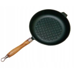 Ketaus grilio keptuvė, 24 cm, juoda