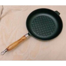 Ketaus grilio keptuvė, 24 cm, juoda