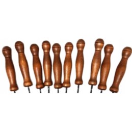 Nerūdijančio plieno kepsninės laužo lazdos 120cm 5 vnt dešrelių šakutės