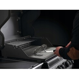 Napoleon trijų eilių grilio šepetys, plieniniai šereliai, grotelių šepetys, kabliukas