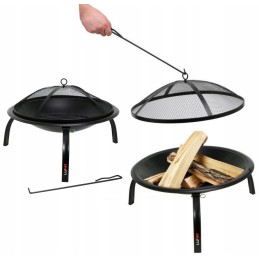 Plieninis židinys su atlenkiamomis kojelėmis, 56x39cm