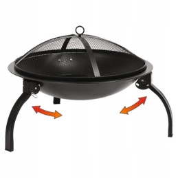 Plieninis židinys su atlenkiamomis kojelėmis, 56x39cm