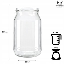 Stiklinis indas 0,9l su dangteliu, medaus pompa