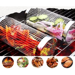 2x grilio krepšelis daržovių mėsos žuvies grilis 30cm apvalių konteinerių rinkinys