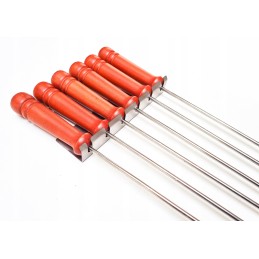 Nerūdijančio plieno kepsninės laužo lazdos, 120 cm, 6 vnt