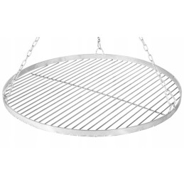 Masyvios apvalios grilio grotelės, skersmuo 60 cm, apvalus pakabinamas trikojis