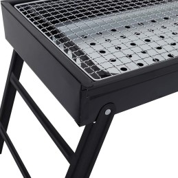 Large portable charcoal garden grill foldable camping suitcase