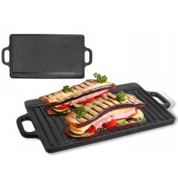 Ketaus grilio lėkštė, dvipusė keptuvė