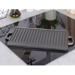 Ketaus grilio lėkštė, dvipusė keptuvė