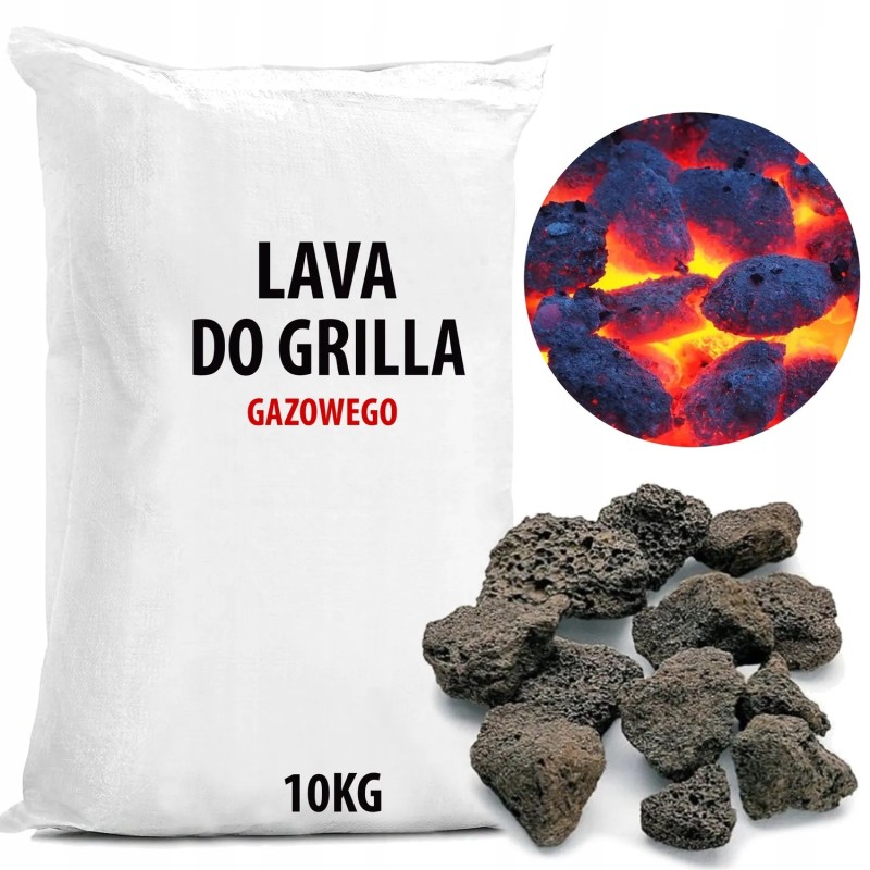 Lava dujiniam griliui, vulkaninė lava, 10kg maišas