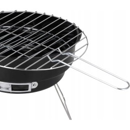 ⭐⭐Turistinis grilis sulankstomas nešiojamas apvalus su rankena juoda 26cm ag225b⭐⭐