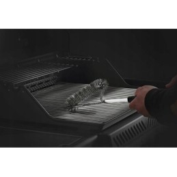 Trijų eilių „Napoleon“ grilio šepetys su nerūdijančio plieno šereliais