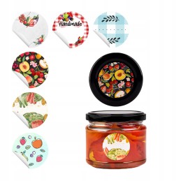 50x lipdukai stiklainiams, apvalios etiketės konservams