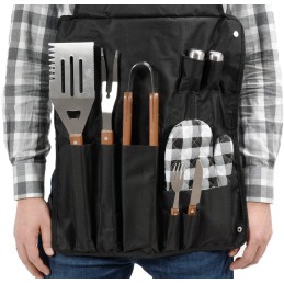Grilio prijuostė su įrankiais, puikiai tinka kepimo sezonui, žaislas 61 cm