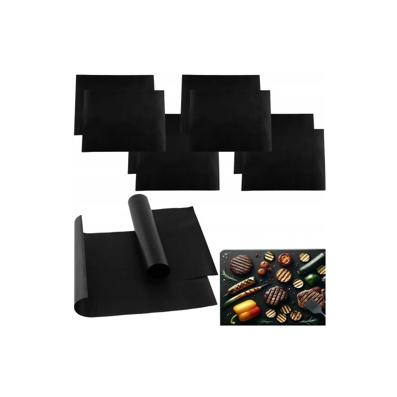 ⭐⭐10x tefloninis kilimėlis kepimui ant grotelių, daugkartinio naudojimo padėklas 40x33 cm⭐⭐