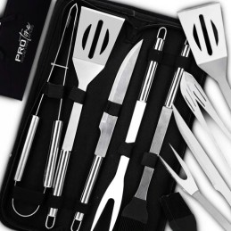 ⭐⭐Plieninis grilio rinkinys priedai indai kepsninės stalo įrankiai 5in1 + dėklas⭐⭐