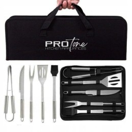 ⭐⭐Plieninis grilio rinkinys priedai indai kepsninės stalo įrankiai 5in1 + dėklas⭐⭐