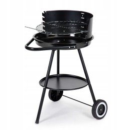 Round garden grill with height adjustment