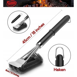 Aukščiausios kokybės grilio šepetys, nerūdijančio plieno ašmenys, greitas valymas