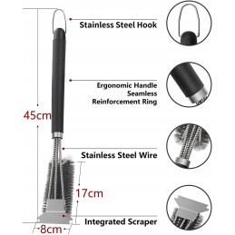 Aukščiausios kokybės grilio šepetys, nerūdijančio plieno ašmenys, greitas valymas