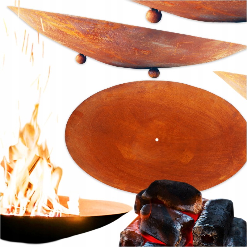 Židinio grilis sodo ugnies dubuo gertuvė corten 57 cm didelis corten