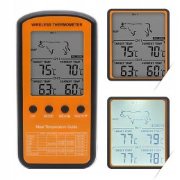 Skaitmeninis virtuvinis termometras mėsai, vynui, LCD zondas