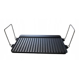 Ketaus dvipusė lėkštė, grotelės, grilio keptuvė