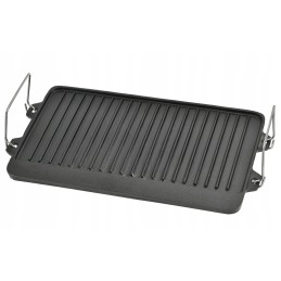 Ketaus dvipusė lėkštė, grotelės, grilio keptuvė
